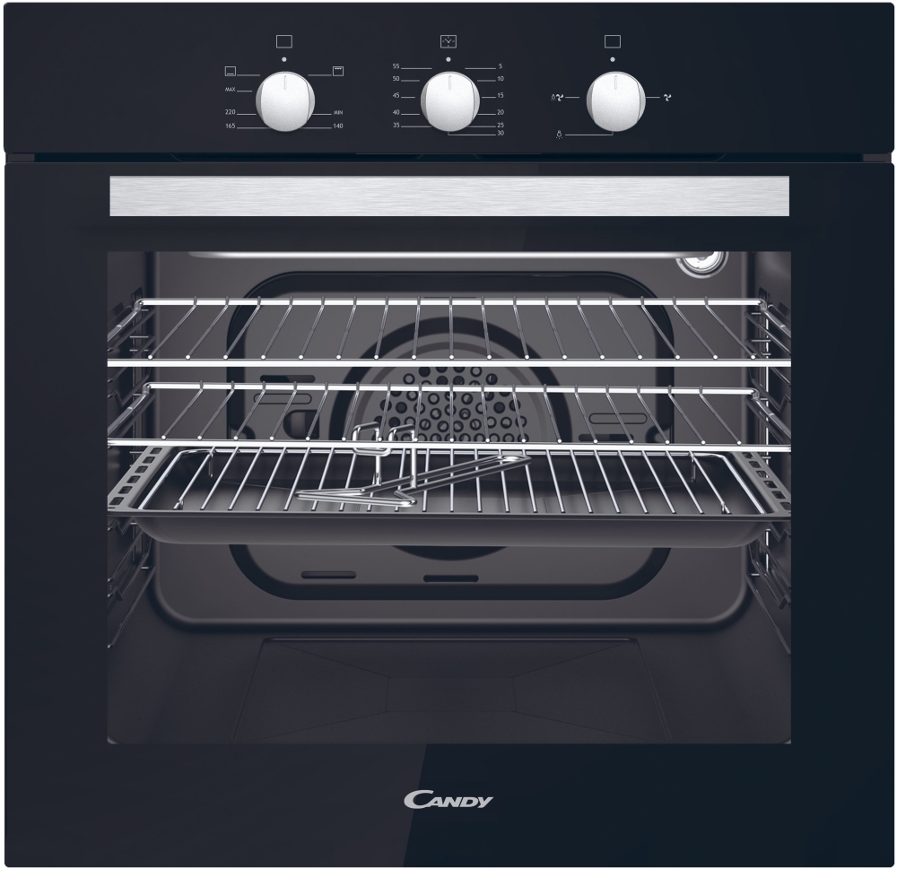 Candy Built-in LPG Single Oven - 54L Capacity - Mechanical Controls - Natural Gas Conversion - Black OCGF12B