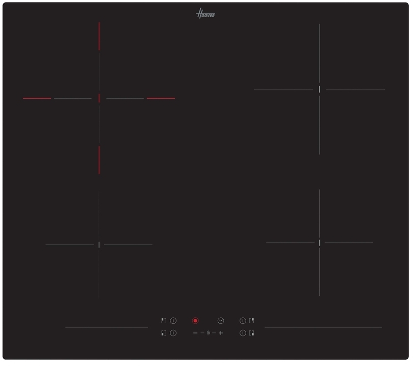 Hoover HH64DCT Ceramic Hob - 59 cm - Black - 4 Zone HH64DCT