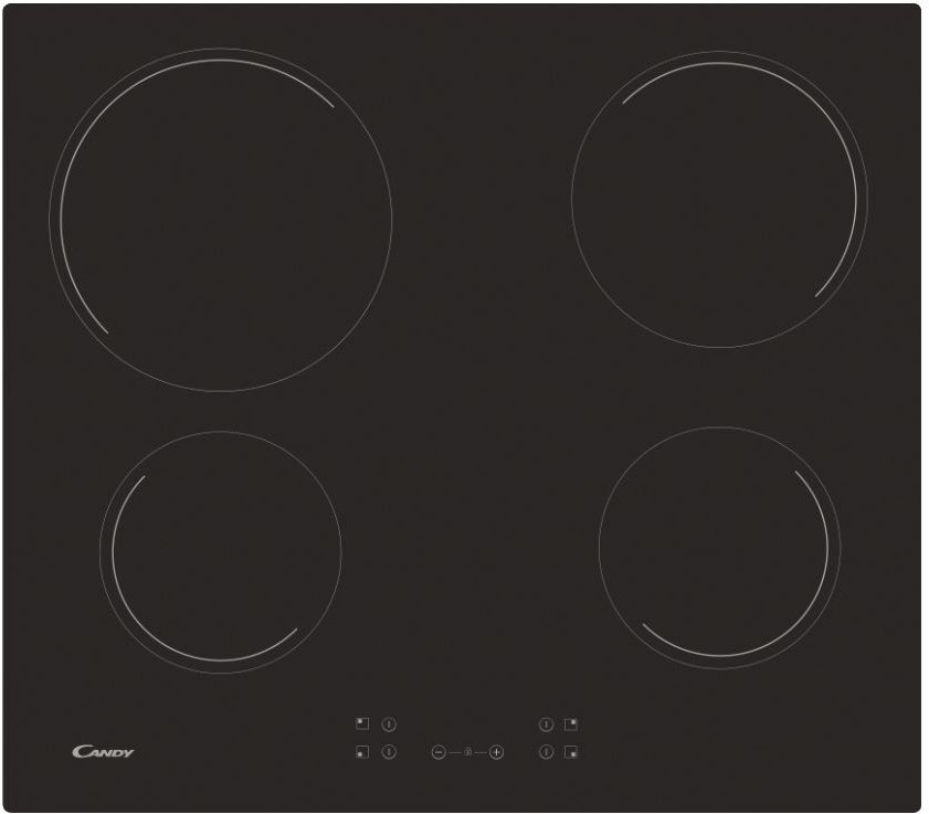 Candy Black Ch64ccb 59Cm Ceramic Hob, - Image 2