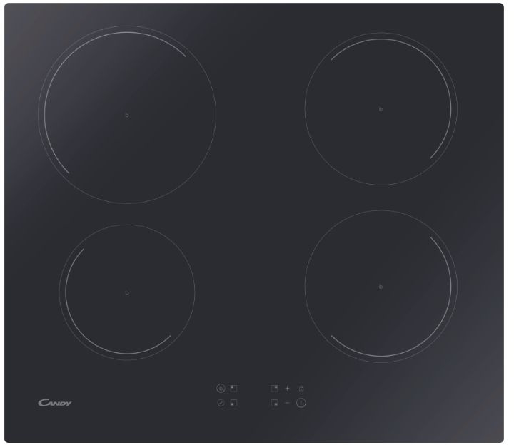 Candy CI642C/E1 4 Zone Induction Hob - 59cm Width - Black Glass-Ceramic - Touch Control CI642C/E1
