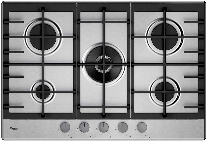 Hoover 5 Burner Gas Hob - Stainless Steel - 74.5 cm - HGH75WC3X HGH75WC3X