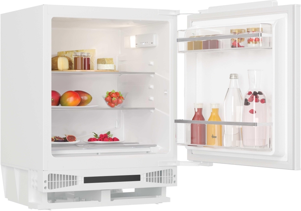 Hoover WCKLSE68EWK Built-Under Larder Fridge, 135L Integrated Fridge with Sliding Hinge and Electronic Control, 820 x 596 x 556 mm