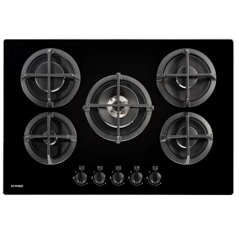 Stoves GTG75C Black 5 Burner Gas Hob (444410196) Marks Electrical