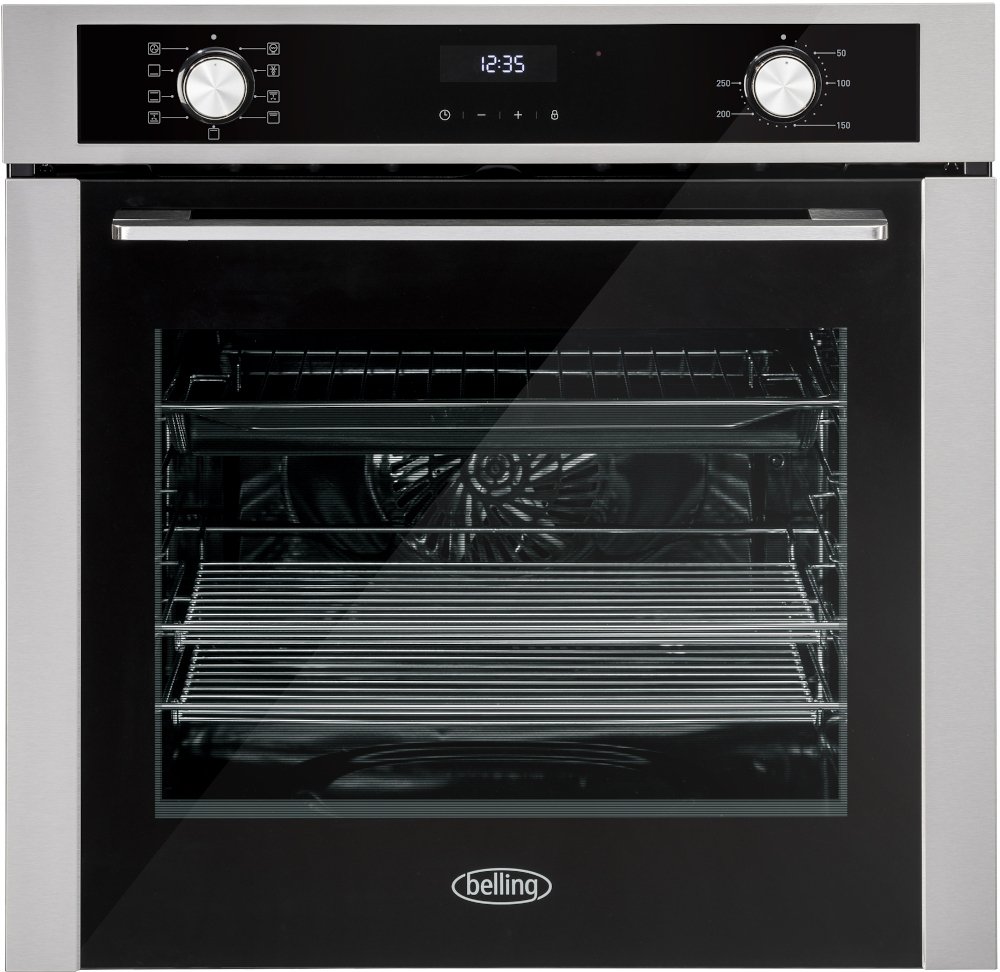 Belling BI603MFC Stainless Steel Built-In Electric Single Oven - 72L Capacity - Fan-Assisted Cooking - Equiflow ComfortCook BI603MFC Stainless Steel