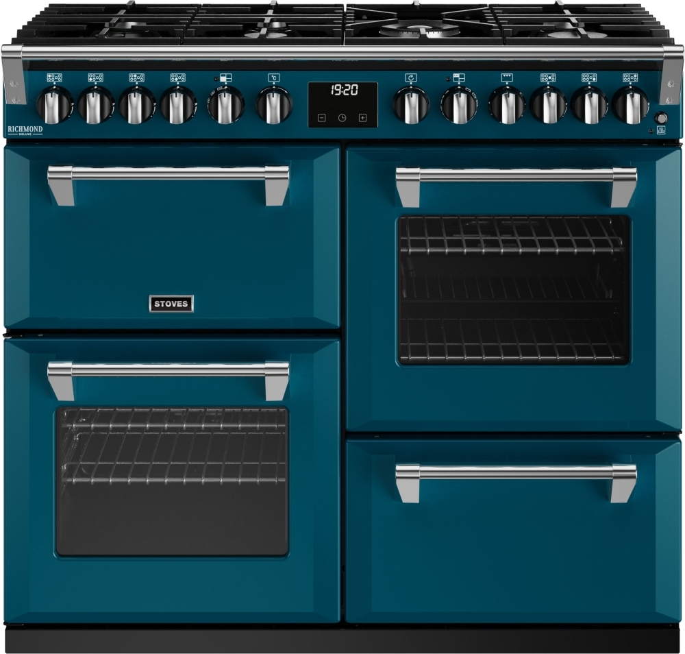 Stoves Richmond Deluxe D1000DF Kingfisher Teal 100cm Dual Fuel Range