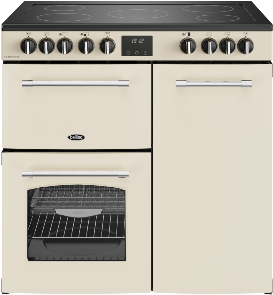 Belling Farmhouse 90E 90cm Ceramic Range Cooker - Cream Farmhouse 90E