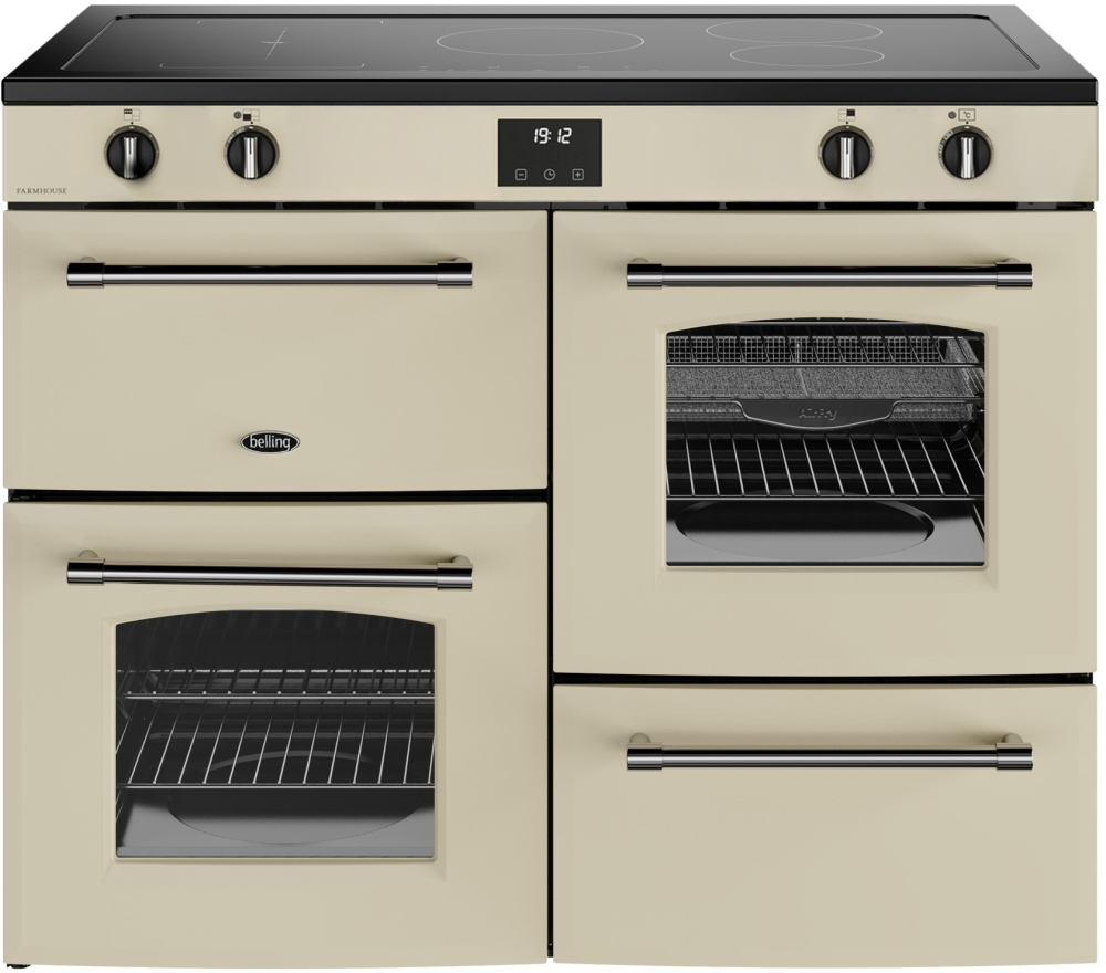 Belling 110cm Farmhouse 110Ei Induction Range Cooker - Cream - 2 Ovens - 5 Zone Hob RCA FARMHOUSE 110Ei