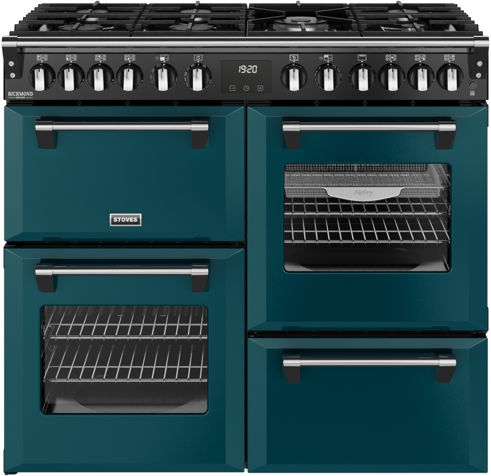 Stoves DX RCA RICH 100DF DMA 100cm Dual Fuel Range Cooker - Deep Marine - 7 Gas Burners - 4 Ovens DX RCA RICH 100DF DMA