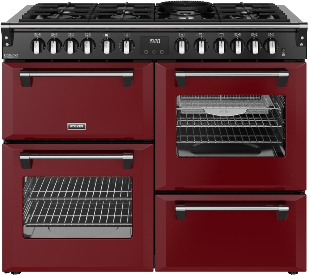 Stoves DX RCA RICH 110DF GAR 110cm Dual Fuel Range Cooker, Garnet Red, A Rated, 444412032