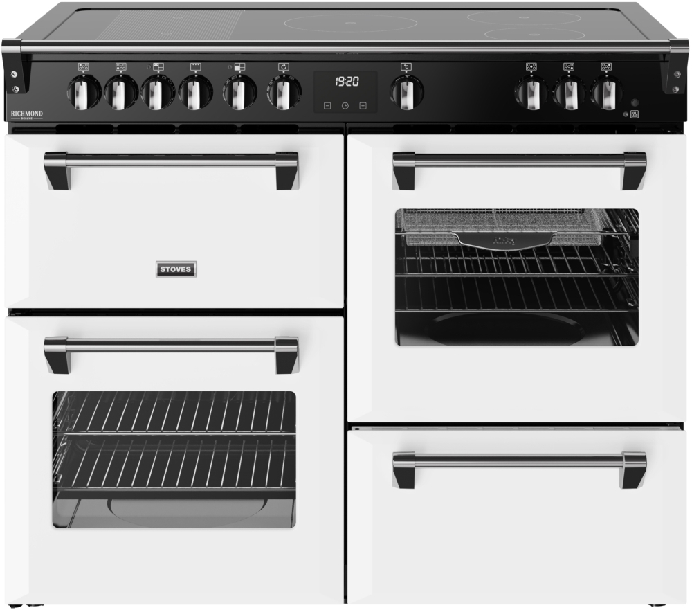 Stoves 110cm Electric Range Cooker - Induction Hob - 4 Ovens - White - Image 2