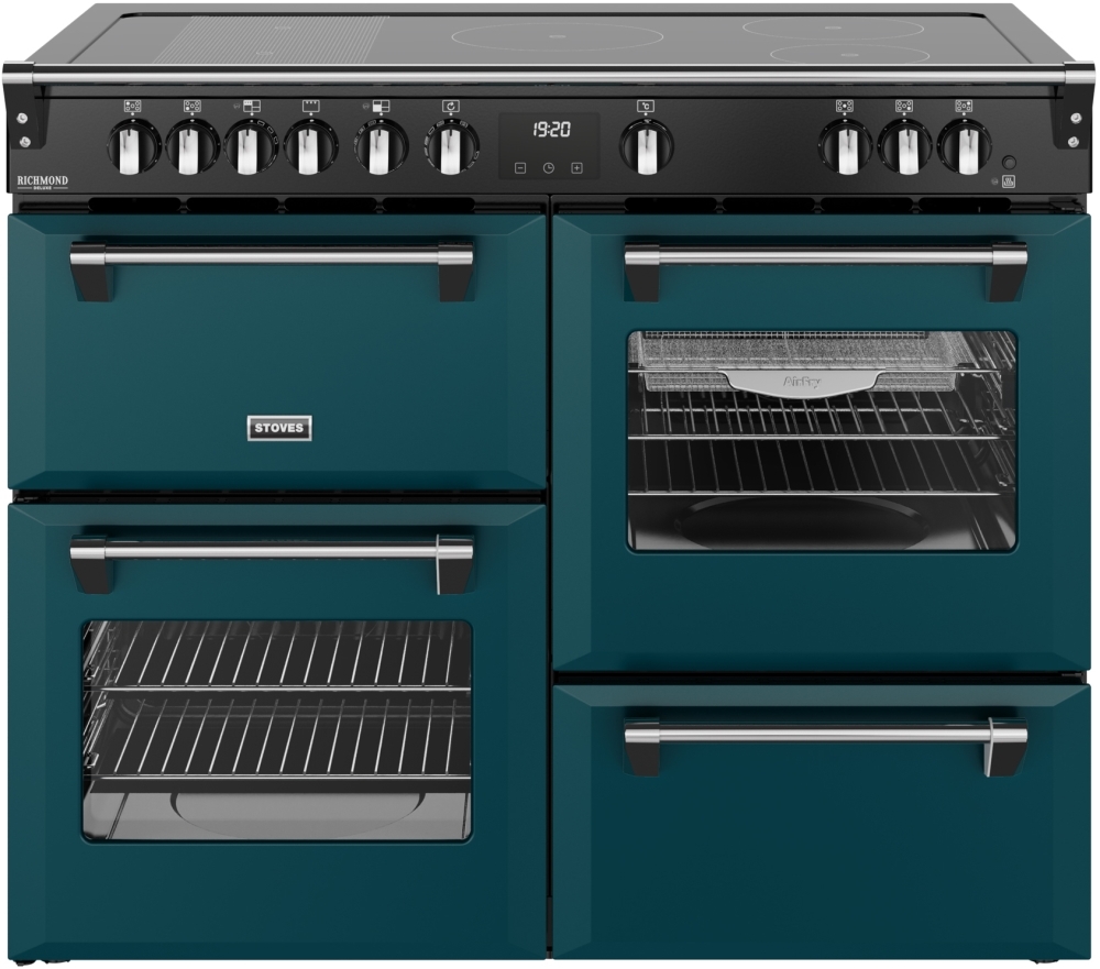 Stoves DX RCA RICH 110Ei RTY DMA 110cm Dual Fuel Range Cooker - Deep Marine - 5 Zone Induction Hob - Quad Oven DX RCA RICH 110Ei RTY DMA