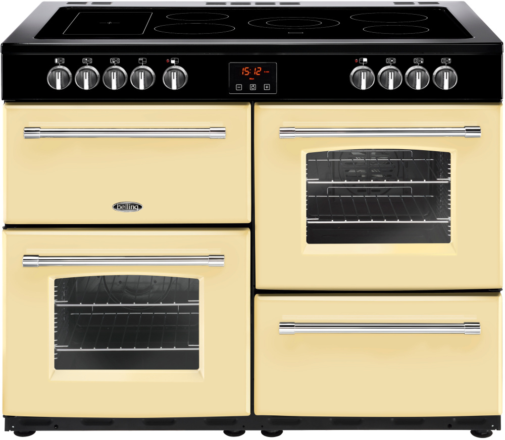 Belling Farmhouse 110E Cream 110cm Ceramic Range Cooker, A Rated