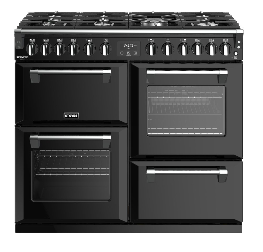 Buy Stoves Richmond Deluxe S1000DF GTG Black 100cm Dual Fuel Range