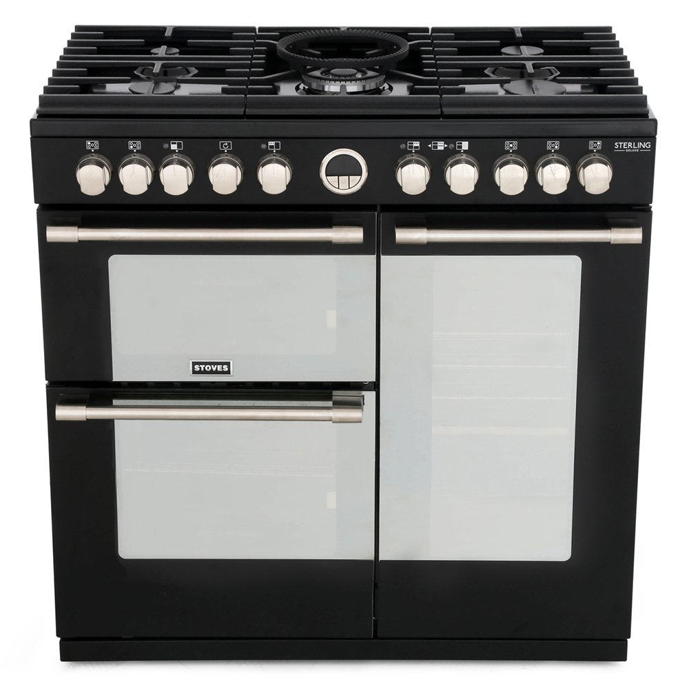 Stoves Sterling Deluxe S900DF Black 90cm Dual Fuel Range Cooker