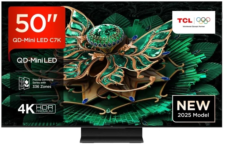 TCL 50" QD-Mini LED Smart TV 4K Ultra HD Black 50C7K-UK