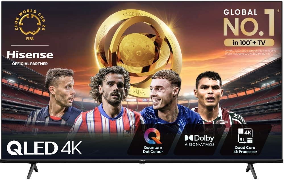 Hisense Black 55E7nqtuk 55" 4K Qled Smart Tv