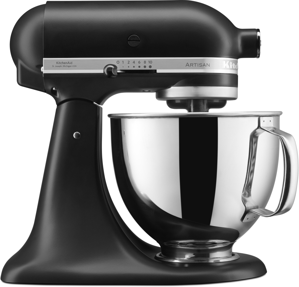 KitchenAid - 5KSM125BBM Artisan Tilt-Head Stand Mixer - 4.7L - Matte Black 5KSM125BBM Artisan