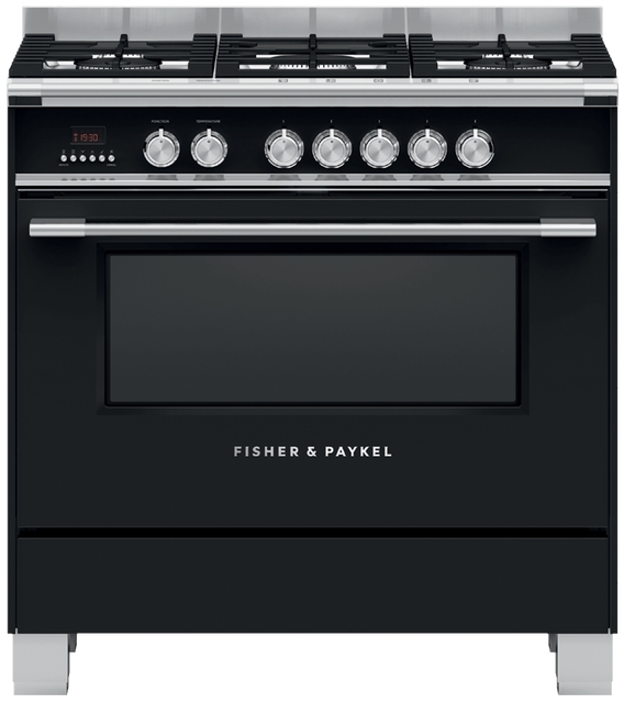 Fisher & Paykel OR90SCG4B1 90cm Dual Fuel Range Cooker Black 140L Oven Capacity