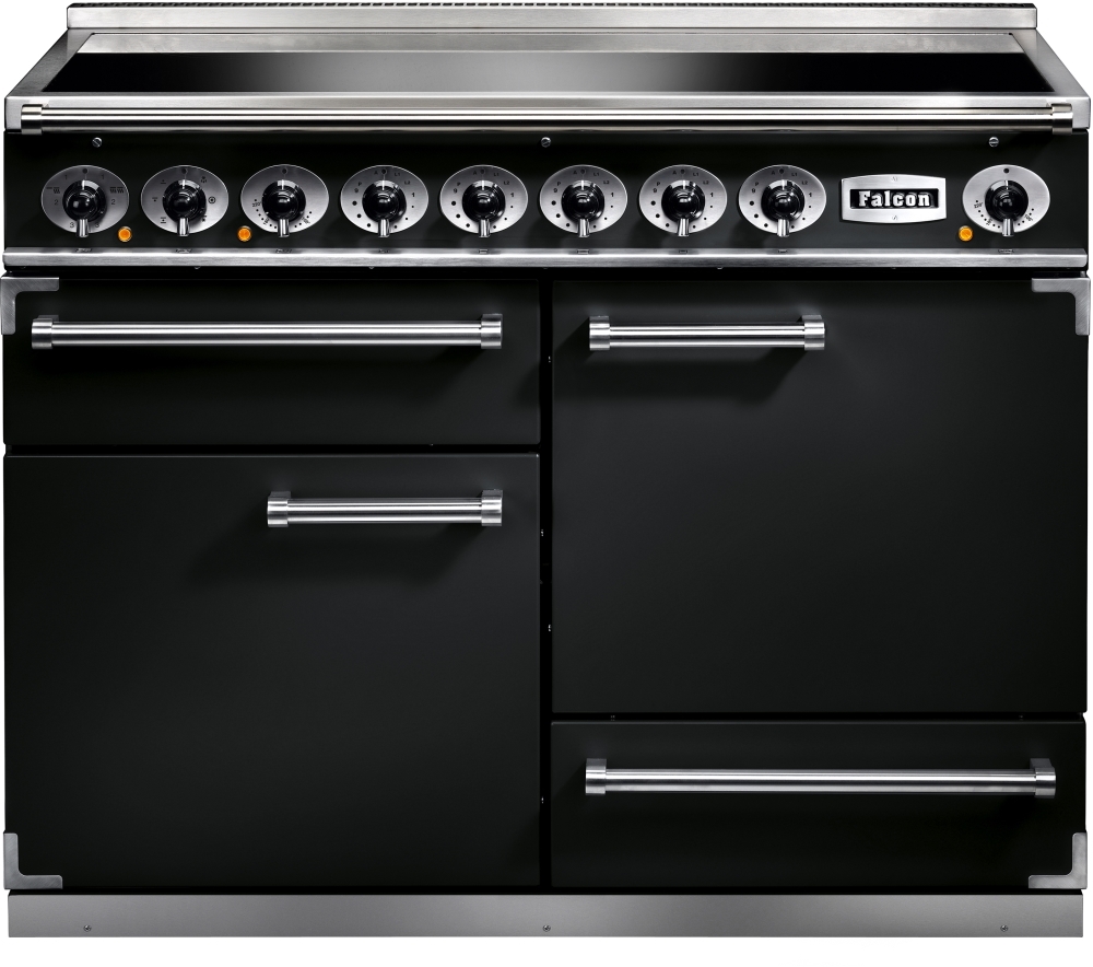 Falcon 1092 Deluxe Black Chrome 110cm Induction Range Cooker, A Rated