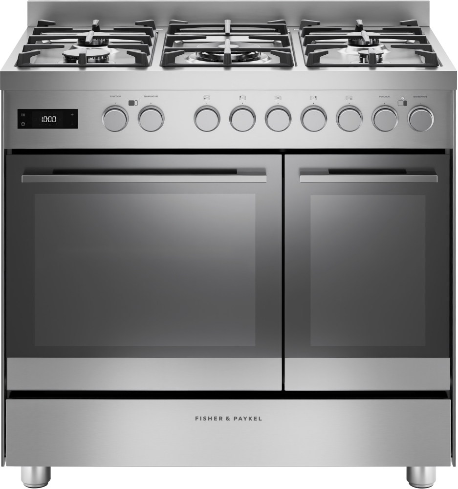 Fisher & Paykel Dual Fuel 5 Burner Freestanding Cooker 90cm Stainless Steel - Image 3