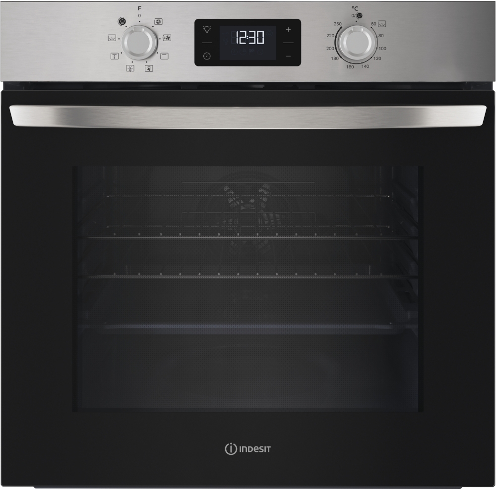 Indesit Built-In Electric Single Oven - 66L - Stainless Steel IO 253 X UK