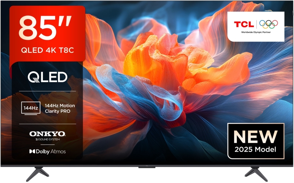 Tcl Black 85T8c-Uk 85" Qled Smart Television