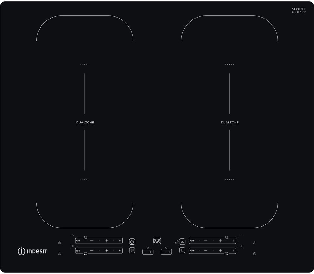 Indesit 59 cm Black Induction Hob - 4 Zone - Touch Control IB88B60NE