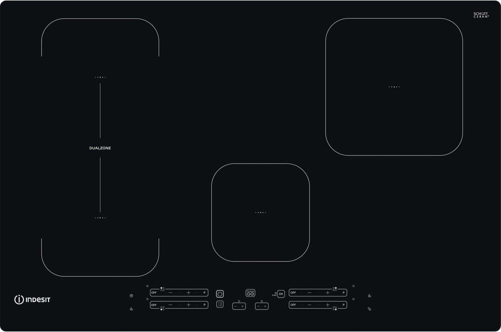 Indesit IB21B77NE Induction Hob - 77cm Width - 4 Zone - Touch Control - Black IB21B77NE