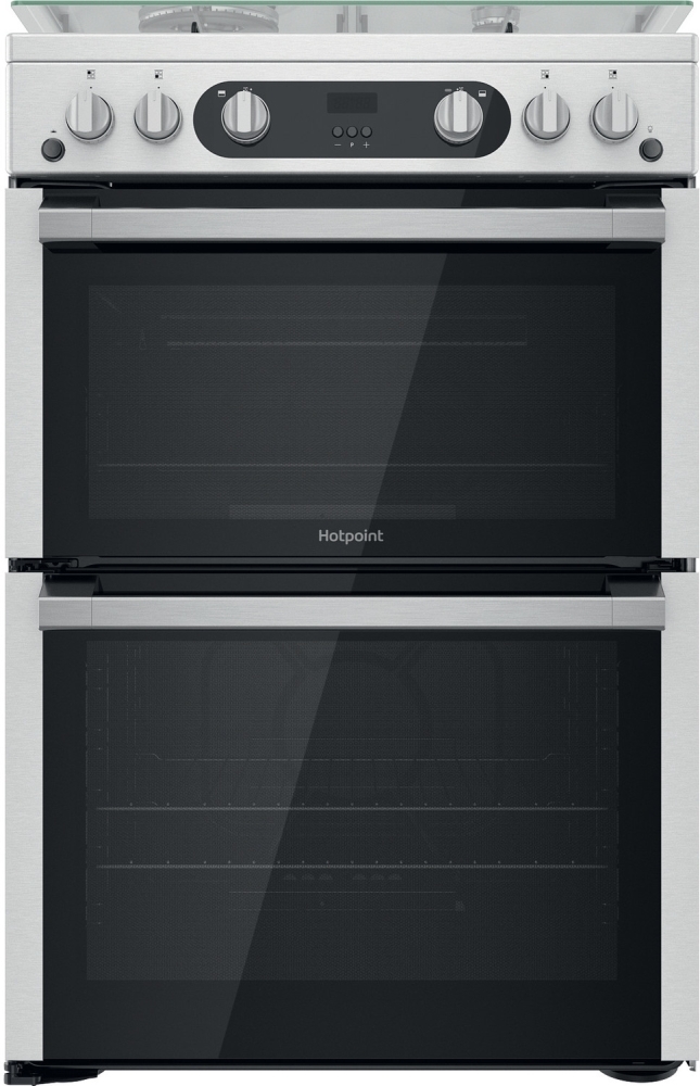 Hotpoint Silver Hdm67g0c2cx/U Gas Cooker With Double Oven