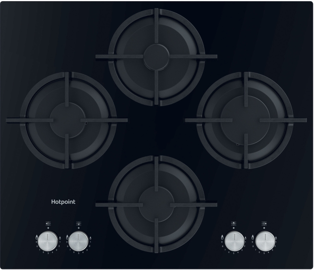 Hotpoint HGS61SBK 60cm 4 Burner Gas Hob - Black HGS61SBK