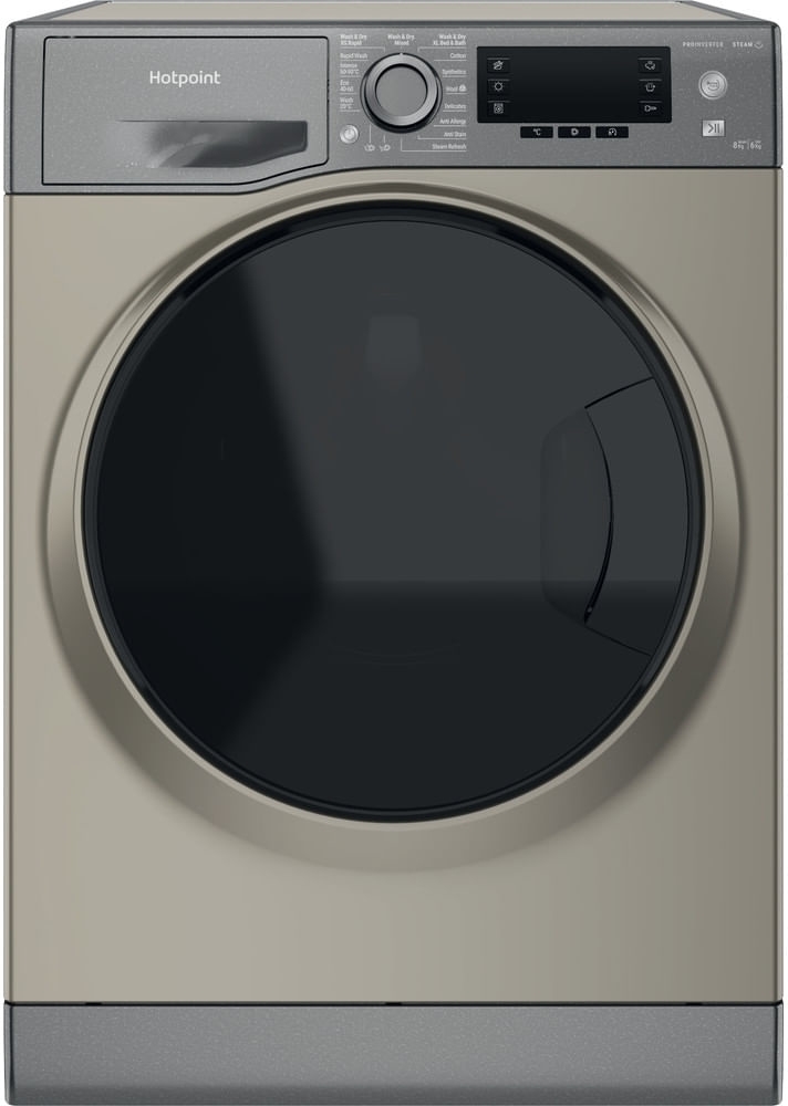 Hotpoint NDD8636GDAUK ActiveCare Washer Dryer, 8kg, 1400 Spin, Graphite