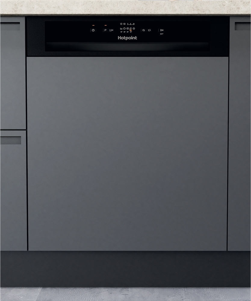 Hotpoint H3BL626BUK 14 Place Semi Integrated Dishwasher - Black H3BL626BUK