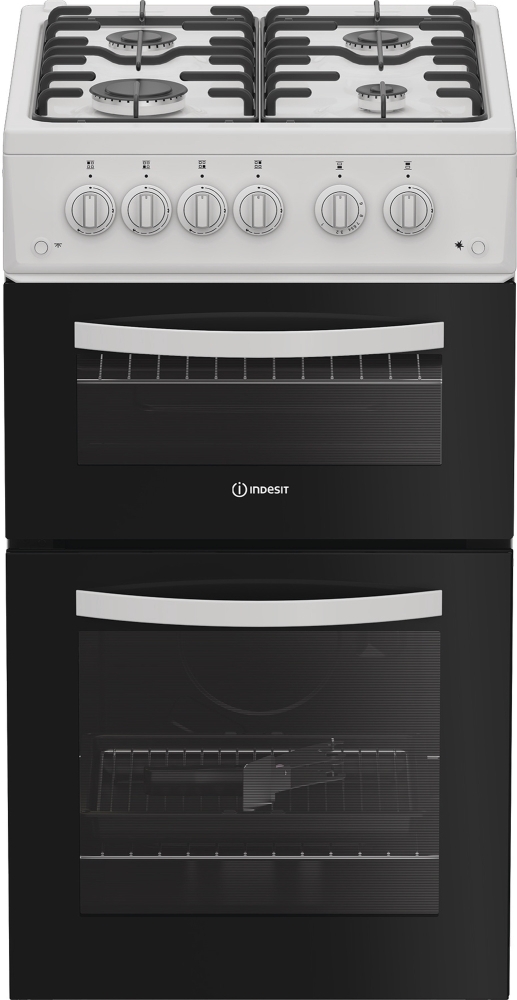 Indesit ITG5GMW Gas Cooker - 4 Gas Burners - 50cm Width - White - Separate Grill ITG5GMW
