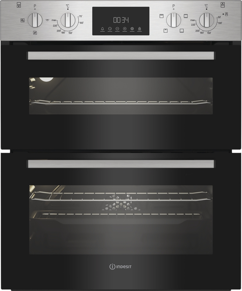 Indesit Dui 10D Ix Electric Built-Under Double Oven - Black, Stainless Steel - Image 7