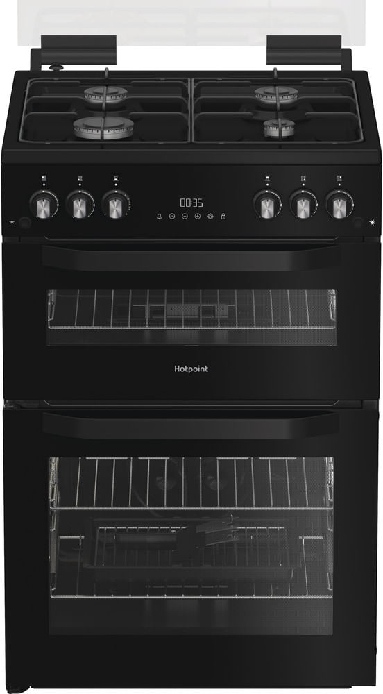 Hotpoint Htg6Gdcb1 60Cm Gas Twin Cooker With Glass Lid - Image 4