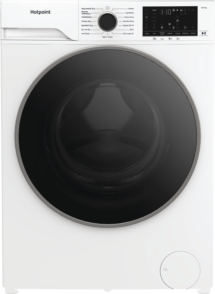 Hotpoint 9kg/6kg Washer Dryer - 1400 RPM Spin - White - AntiStain Technology HBD9681ANTSTAIN