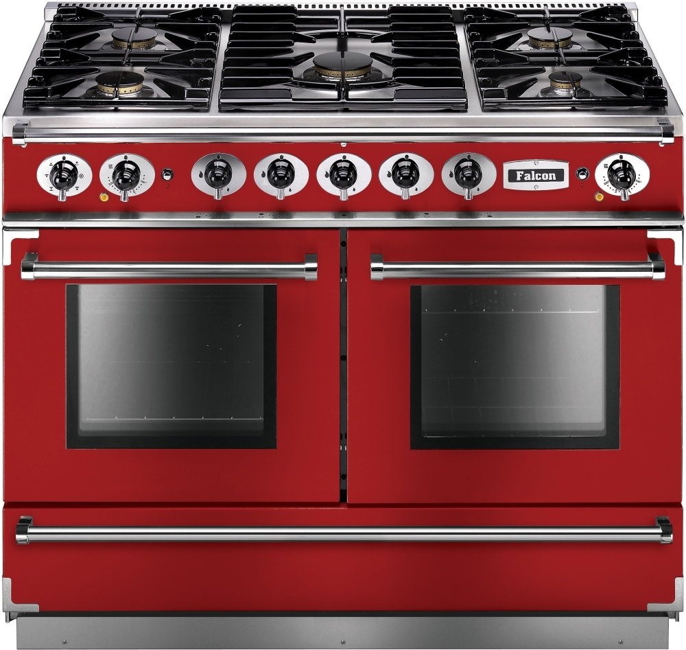 Buy Falcon 1092 Continental Cherry Red Brushed Chrome 110cm Dual Fuel