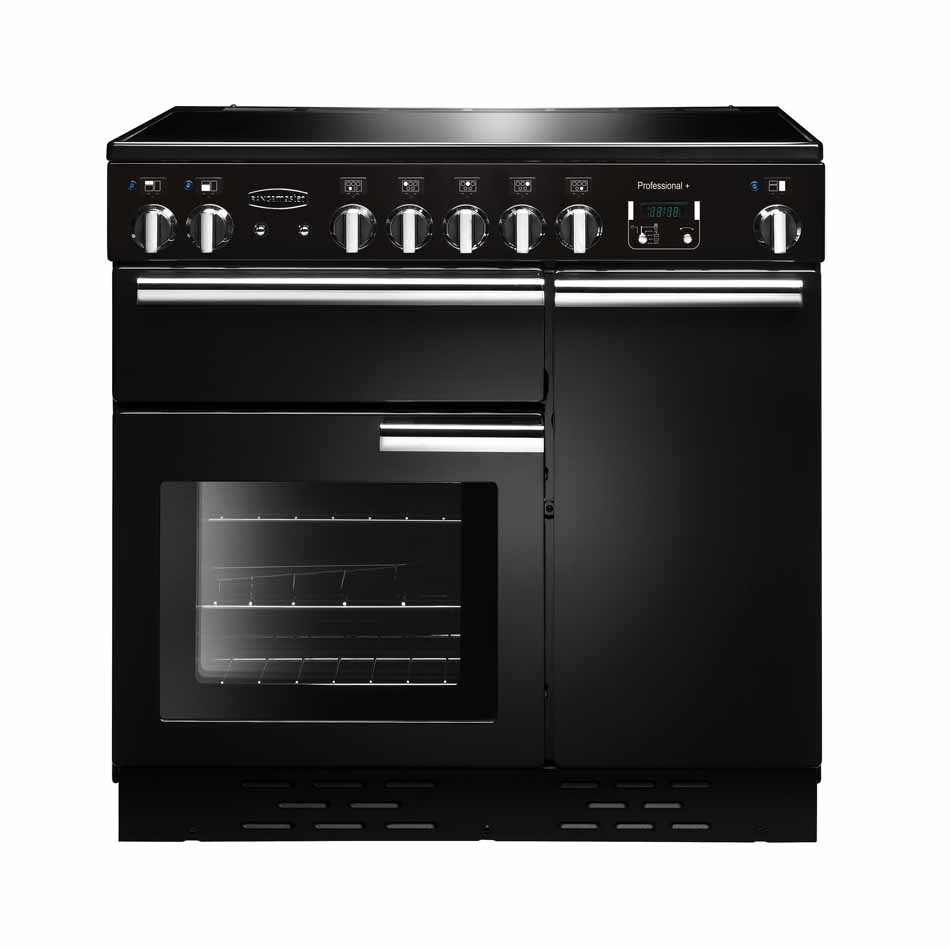 Rangemaster Professional Plus PROP90EIGB/C 90cm Induction Range Cooker Black / Chrome, A Rated