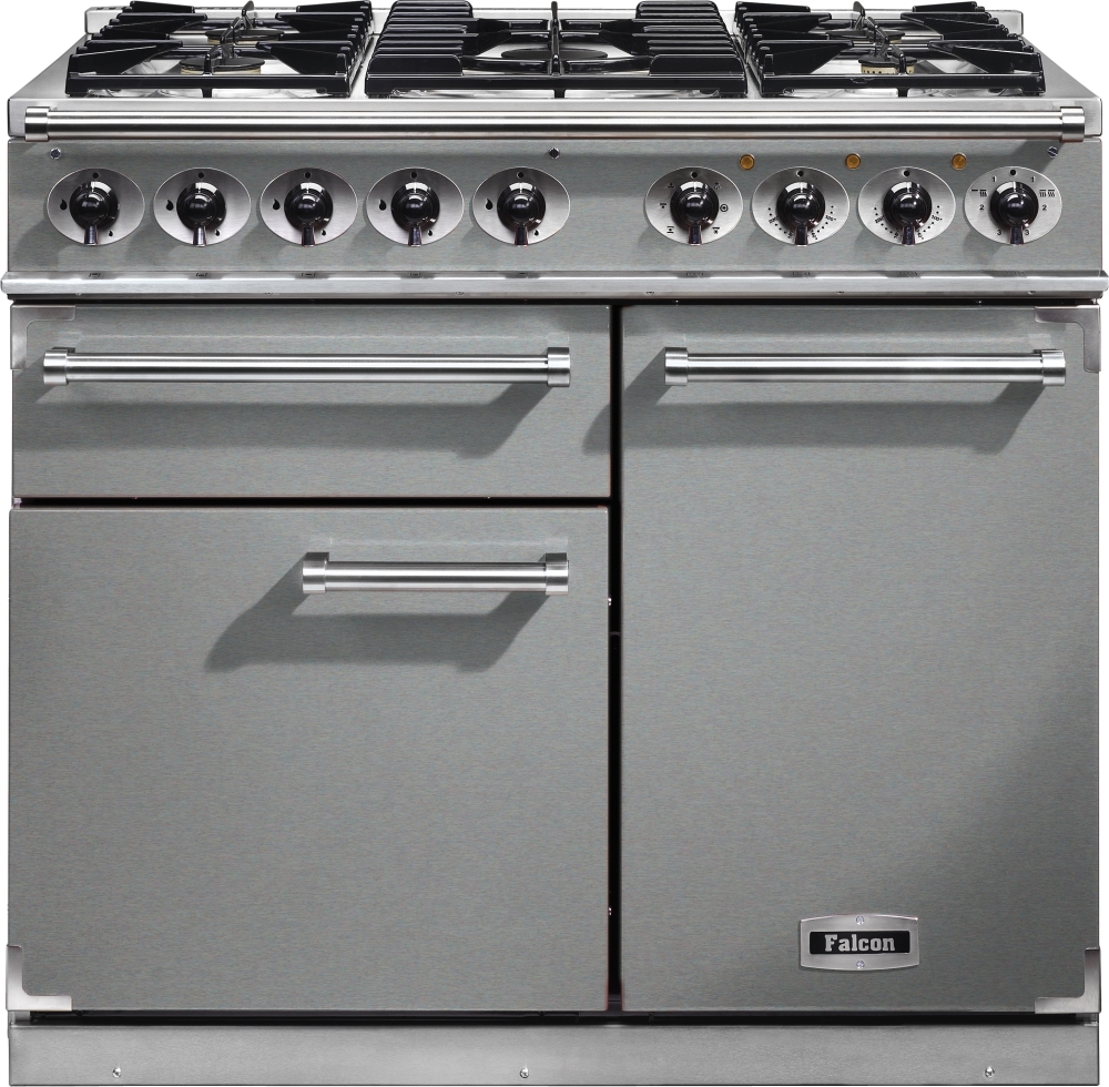 Buy Falcon 1000 Deluxe Stainless Steel Chrome 100cm Dual Fuel Range