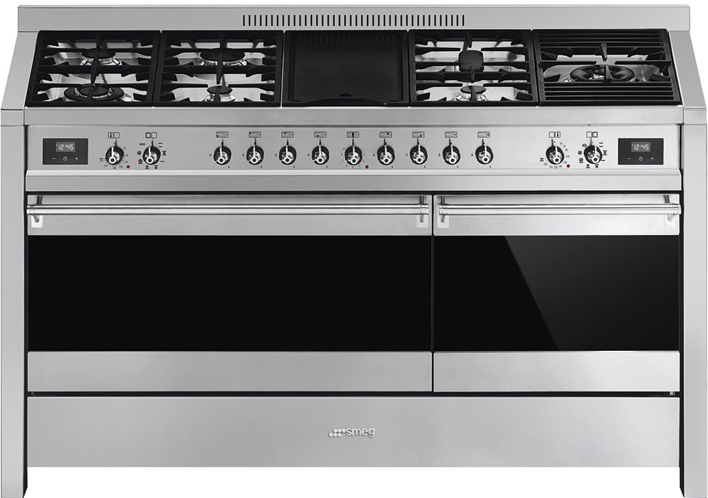 Smeg A5-81 Opera 120cm+ Dual Fuel Range Cooker, Stainless Steel, A Rated