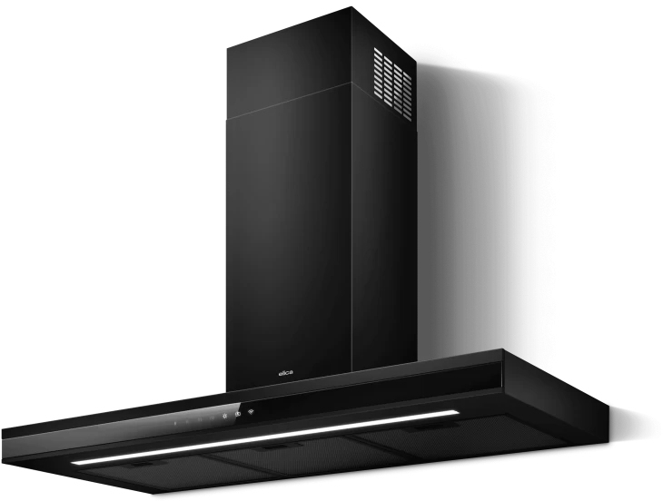 Elica ADELE-AT-BLK-90 90cm Black Chimney Cooker Hood - 770 m3/h Extraction Rate - Wi-Fi Enabled ADELE-AT-BLK-90