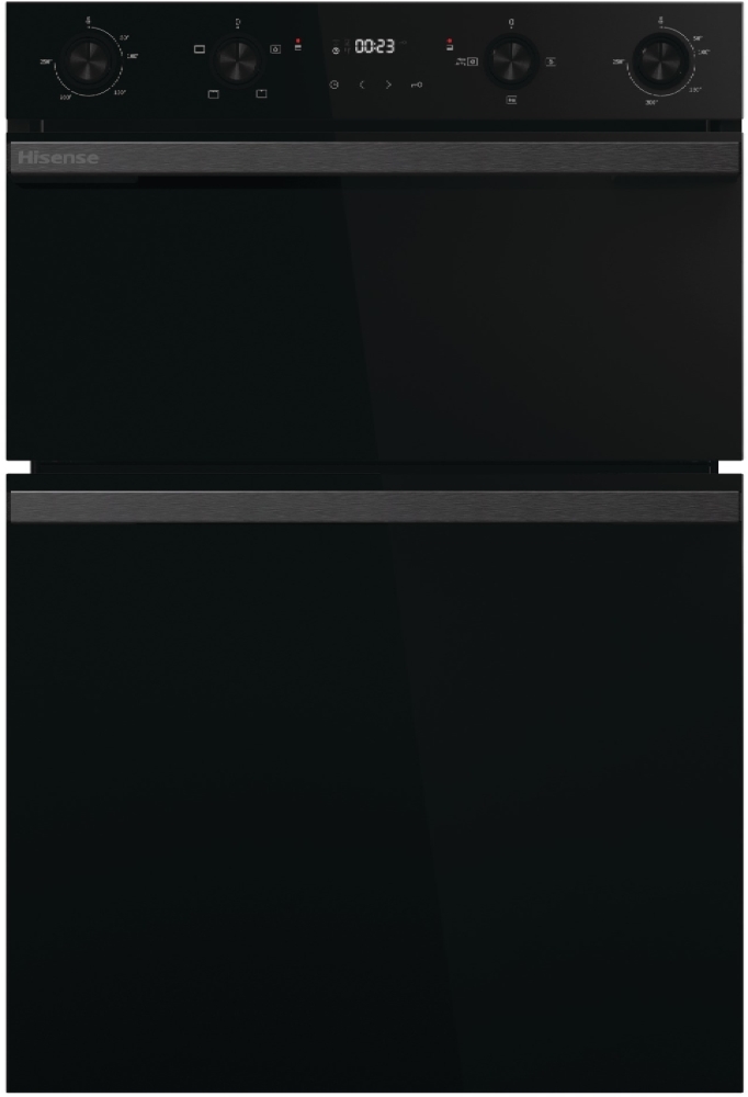 Hisense BID914221CDBG Built-In Electric Double Oven - 72L + 38L Capacity - Jet Black Glass - Air Fry - Catalytic Cleaning BID914221CDBG