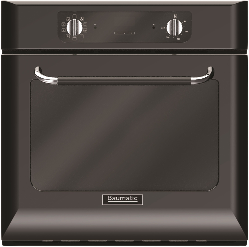 Buy Baumatic BOR600BL Black Retro Style Single Built In Electric Oven