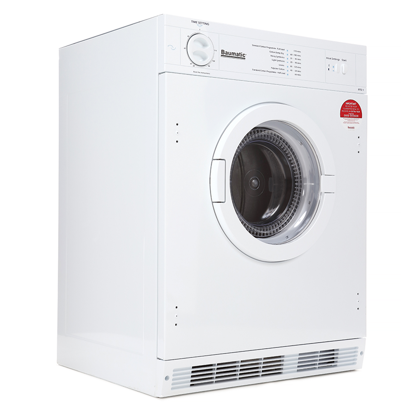 Buy Baumatic BTD1 Integrated Vented Dryer White Marks Electrical