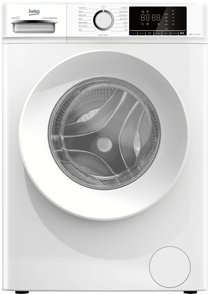 Beko Washing Machine, 8Kg, 1200 Spin, A Rated, Freestanding White Bwc8121w