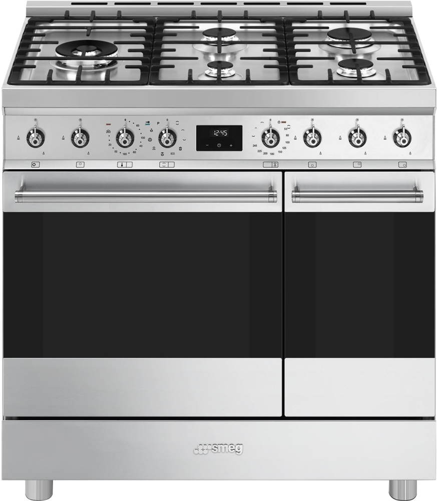 Smeg C92GPX2 90cm Dual Fuel Range Cooker - Stainless Steel C92GPX2 Symphony Classic