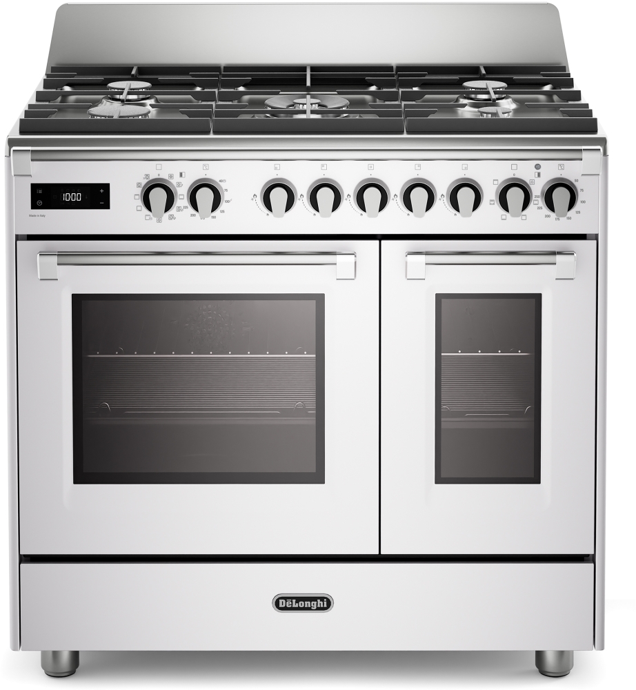 DeLonghi BS 965T MXW 90cm Dual Fuel Range Cooker - Gas Hob - Stainless Steel - 5 Gas Zones BS 965T MXW