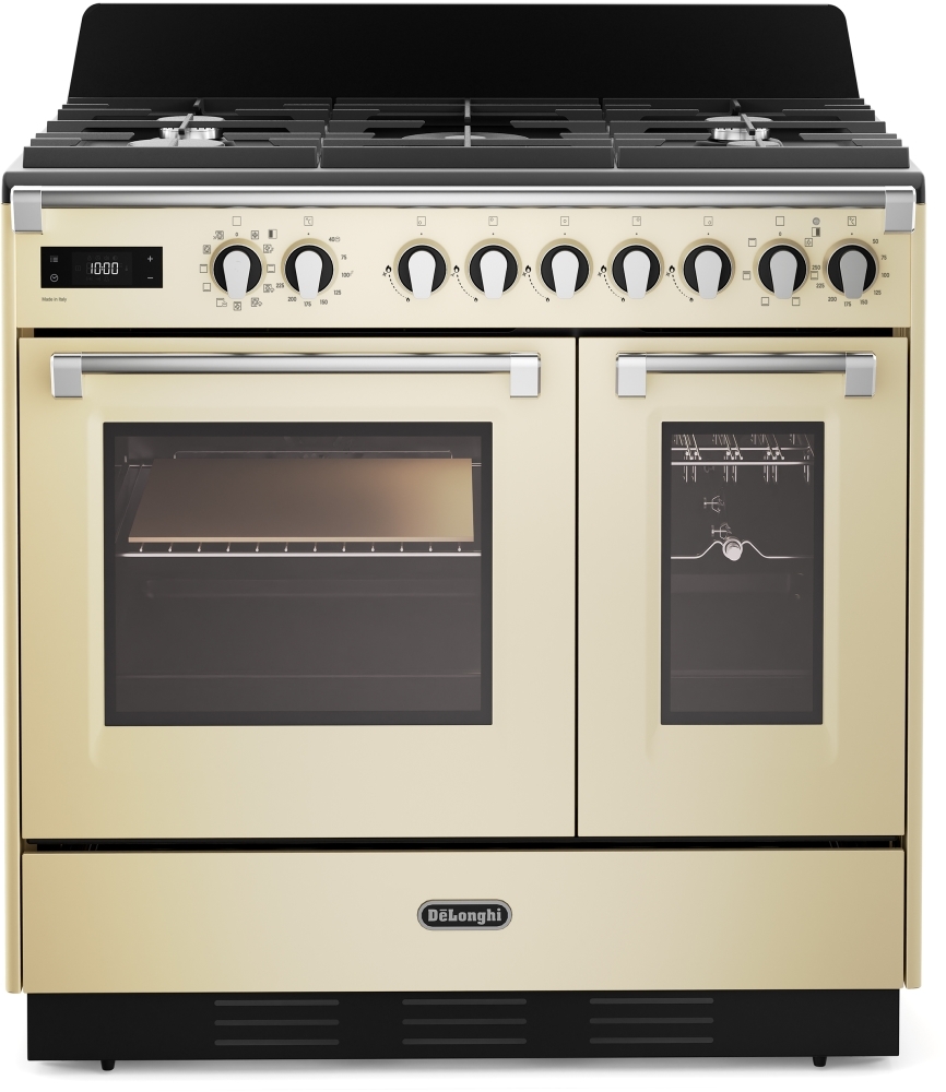 DeLonghi BS 965T MAC 90cm Dual Fuel Gas Hob 2 Ovens Cream BS 965T MAC
