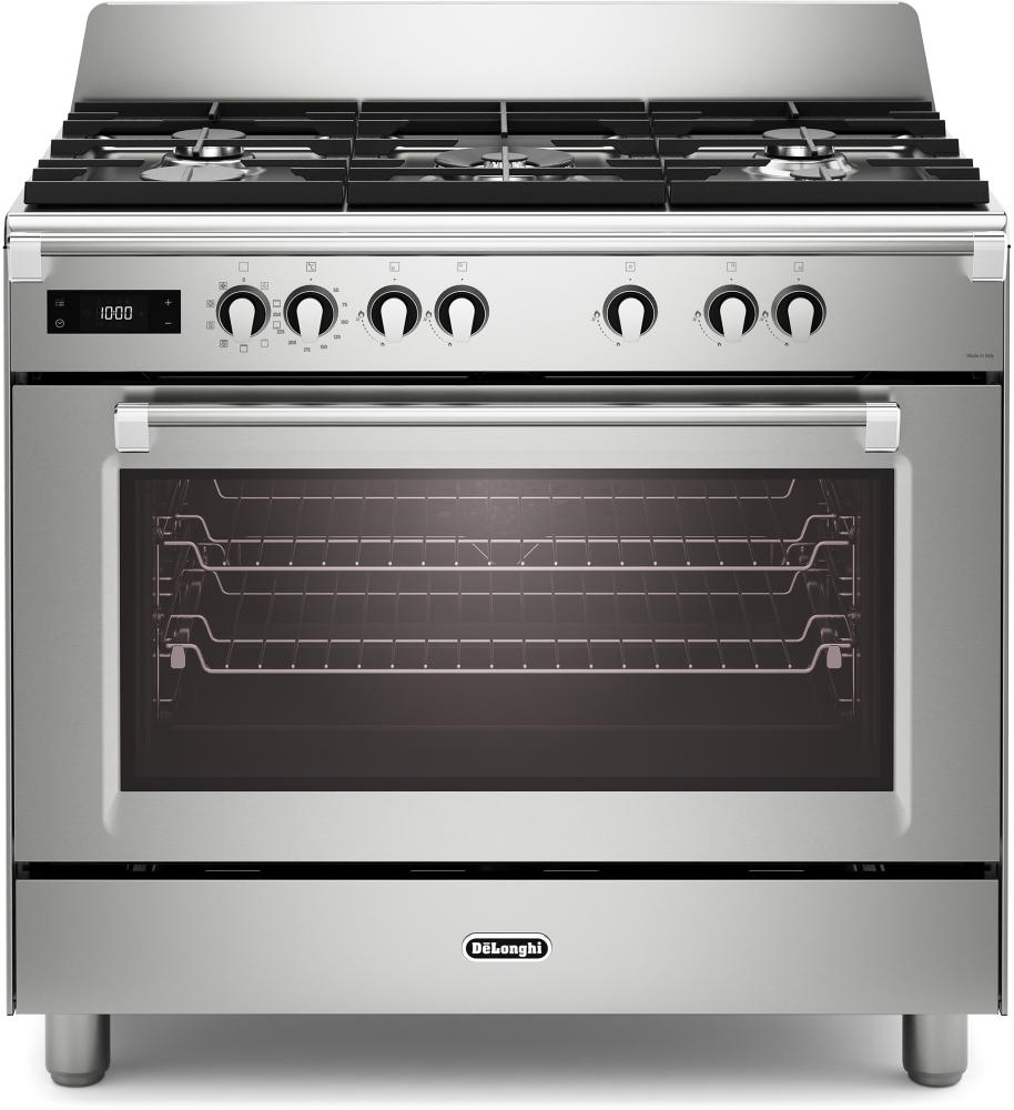 DeLonghi BS 965 MXX 90cm Gas Hob Dual Fuel Range Cooker Stainless Steel 5 Burners BS 965 MXX
