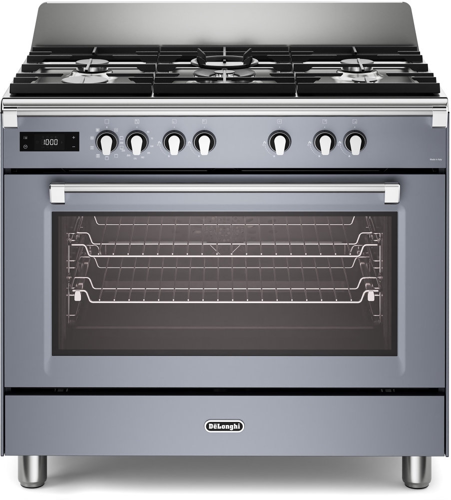 DeLonghi BS 965 MXS 90cm Dual Fuel Gas Range Cooker Stainless Steel 5 Burner BS 965 MXS
